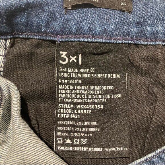 3x1 NYC Sz 25 High  Rise Buttonfly Raw Hem Distressed Jean Shorts - Picture 8 of 11